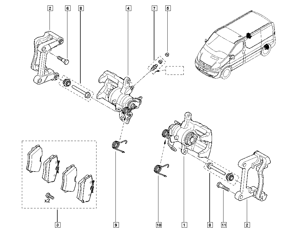 Opel 7701054772 - Bremžu uzliku kompl., Disku bremzes ps1.lv