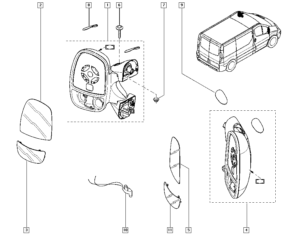 Opel 7701050267 - Spoguļstikls, Ārējais atpakaļskata spogulis ps1.lv