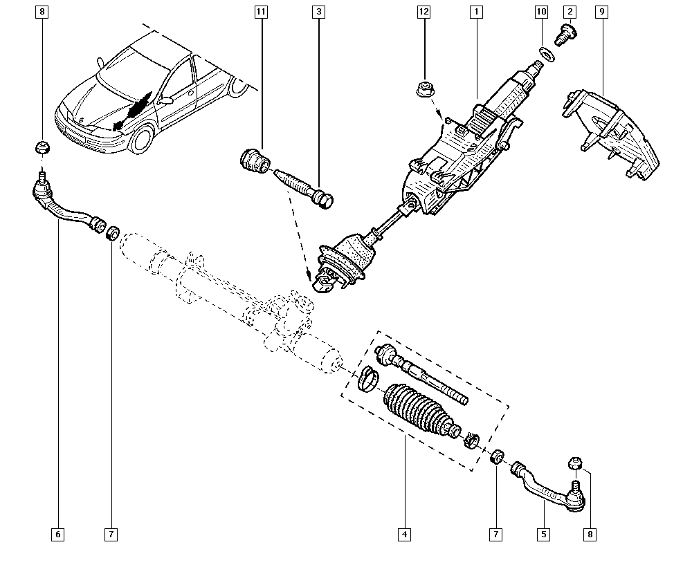 NISSAN 7701478551 - Aksiālais šarnīrs, Stūres šķērsstiepnis ps1.lv