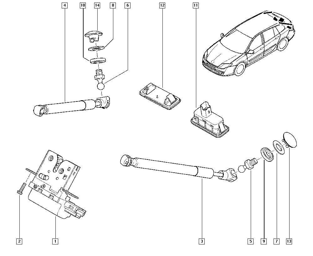 RENAULT 904600001R - Gāzes atspere, Aizmugurējais stikls ps1.lv