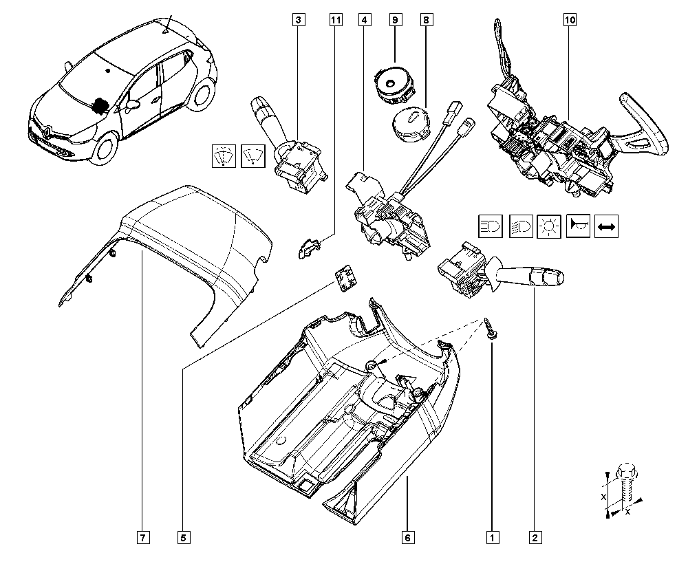 RENAULT 255404709R - Slēdzis uz stūres statnes ps1.lv