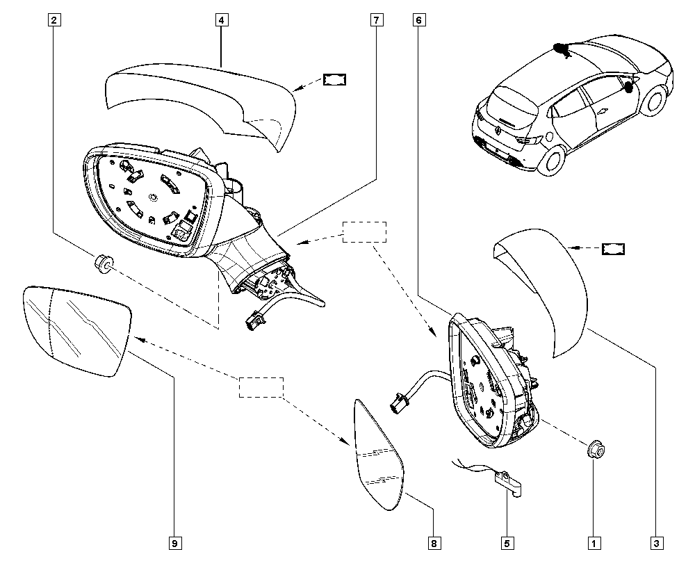 RENAULT 963024349R - Ārējais atpakaļskata spogulis ps1.lv