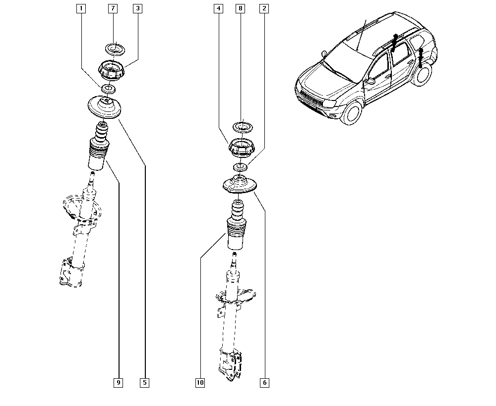 RENAULT 60 01 547 499 - Amortizatora statnes balsts ps1.lv