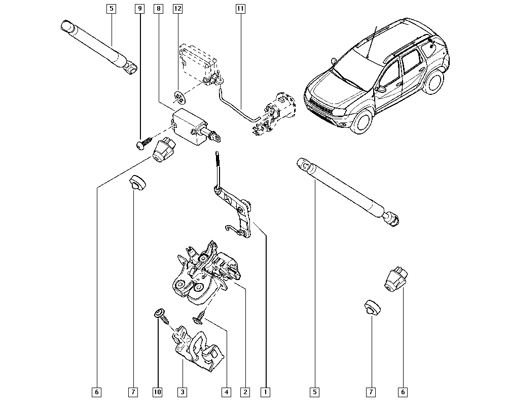 RENAULT 90 45 200 04R - Gāzes atspere, Bagāžas / Kravas nodalījuma vāks ps1.lv