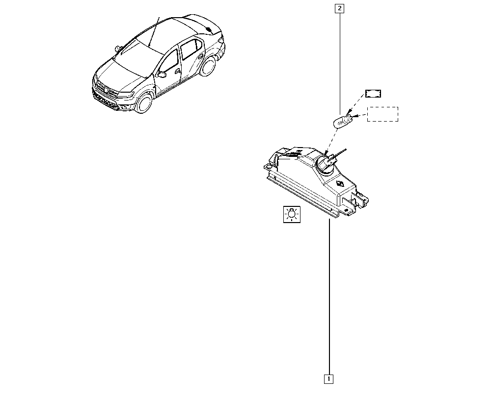 DACIA 8200957874 - Numurzīmes apgaismojuma lukturis ps1.lv