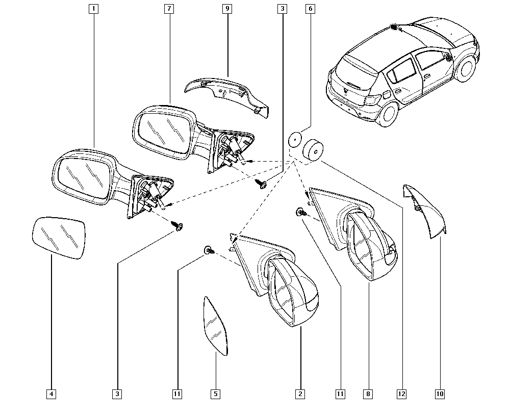 RENAULT 96 30 218 32R - Ārējais atpakaļskata spogulis ps1.lv