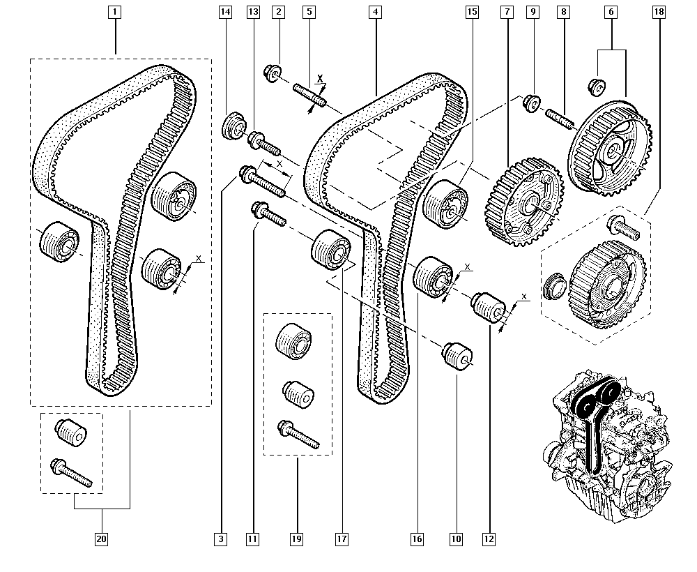 RENAULT TRUCKS 8200483288 - Parazīt / Vadrullītis, Zobsiksna ps1.lv