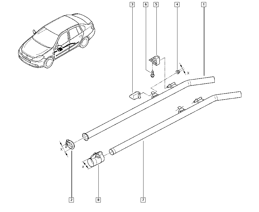 Lancia 8200157360 - Savienojošie elementi, Izplūdes gāzu sistēma ps1.lv