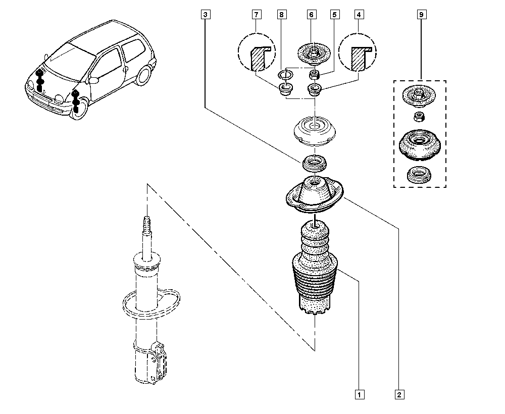 RENAULT 7700819237 - Putekļu aizsargkomplekts, Amortizators ps1.lv