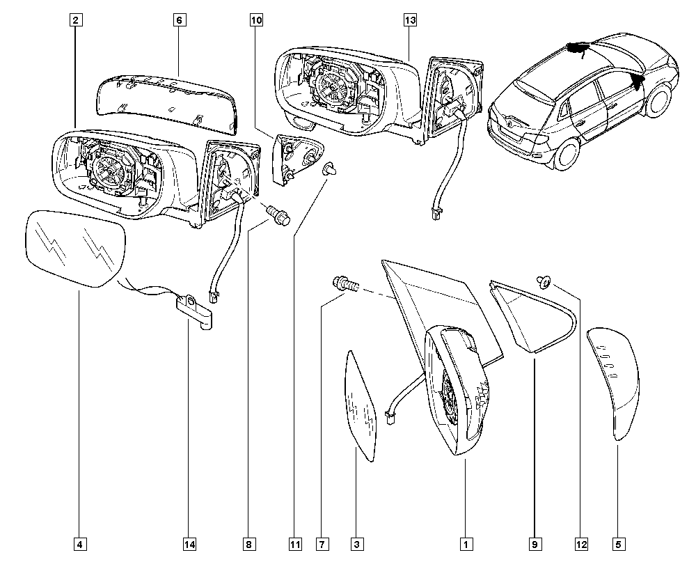 RENAULT 963732372R - Ārējais atpakaļskata spogulis ps1.lv