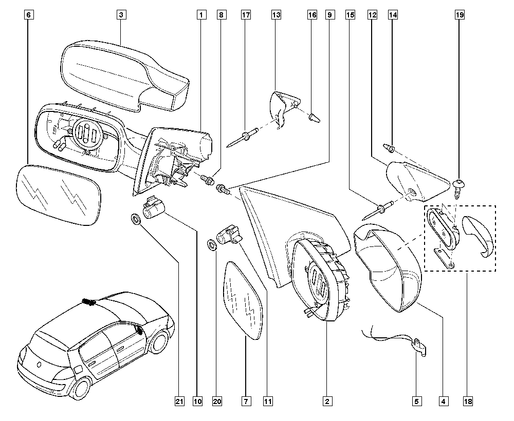 RENAULT 7701068375 - Ārējais atpakaļskata spogulis ps1.lv