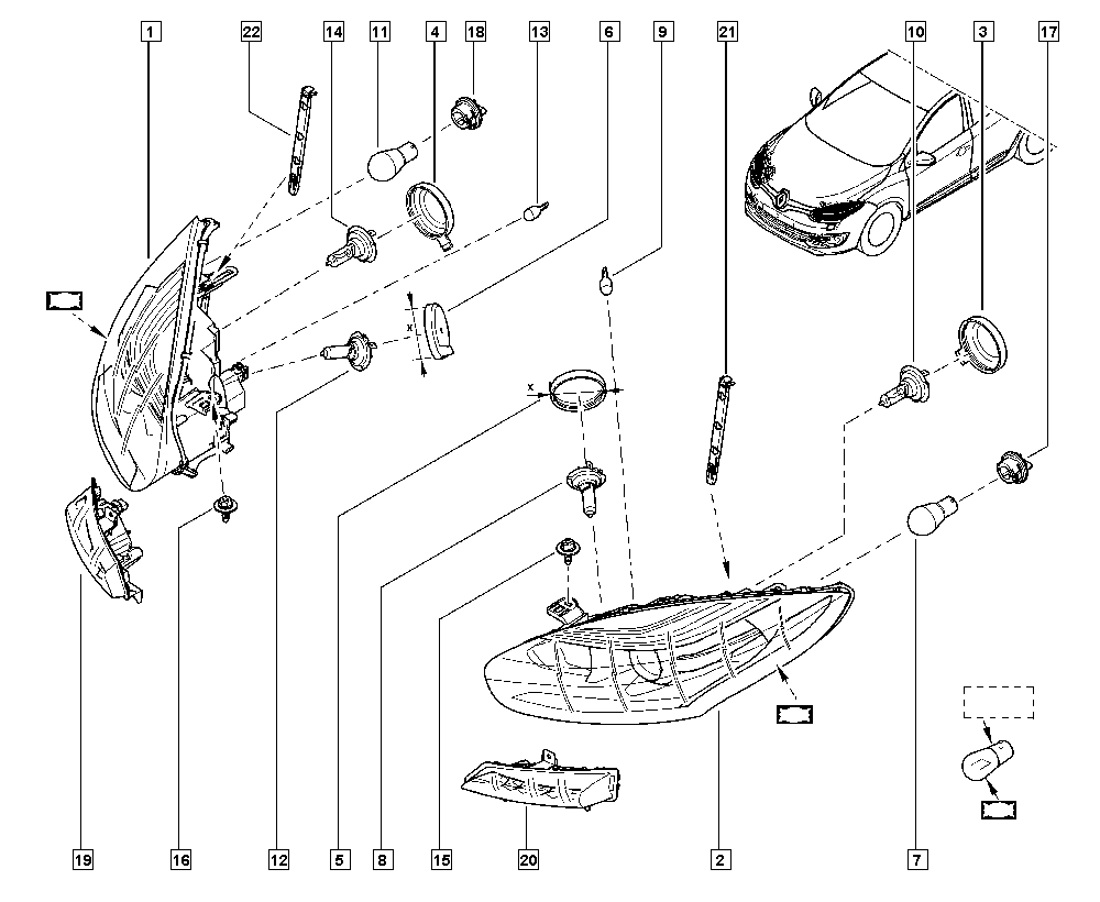 RENAULT 260605817R - Pamatlukturis ps1.lv