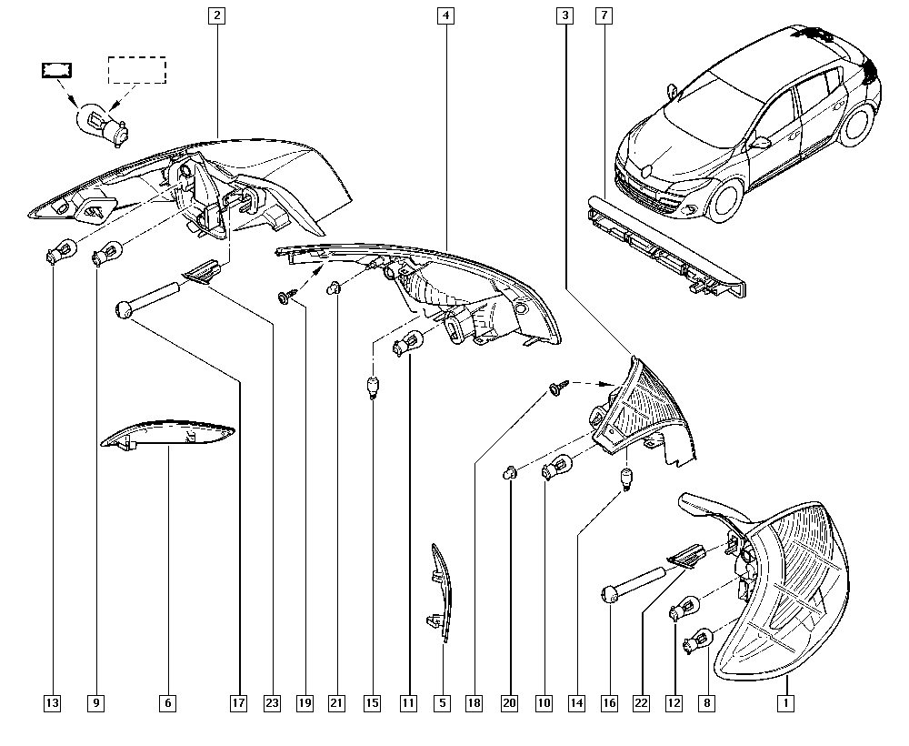 RENAULT 2656-500-04R - Reflektors, Stāvgaismas / Gabarītlukturis ps1.lv