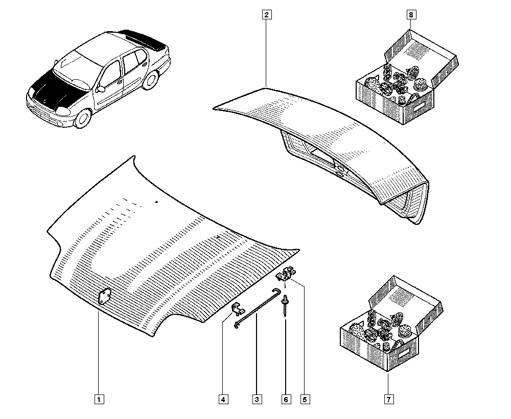 RENAULT 7751473024 - Motora pārsegs ps1.lv