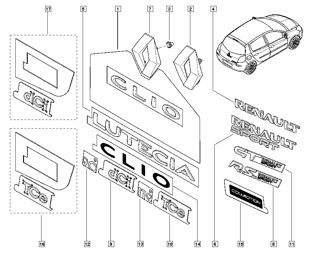 RENAULT 82 00 469 132 - Aizm. durvju / vāka emblēma ps1.lv