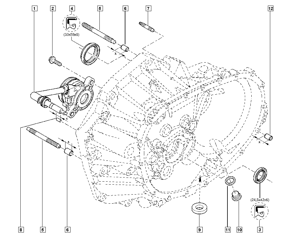 DACIA 30 62 059 74R - Centrālais izslēdzējmehānisms, Sajūgs ps1.lv