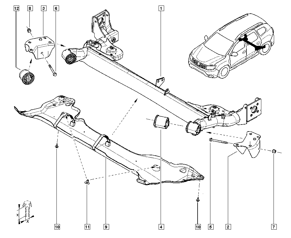 DACIA 60 01 549 989 - Piekare, Šķērssvira ps1.lv