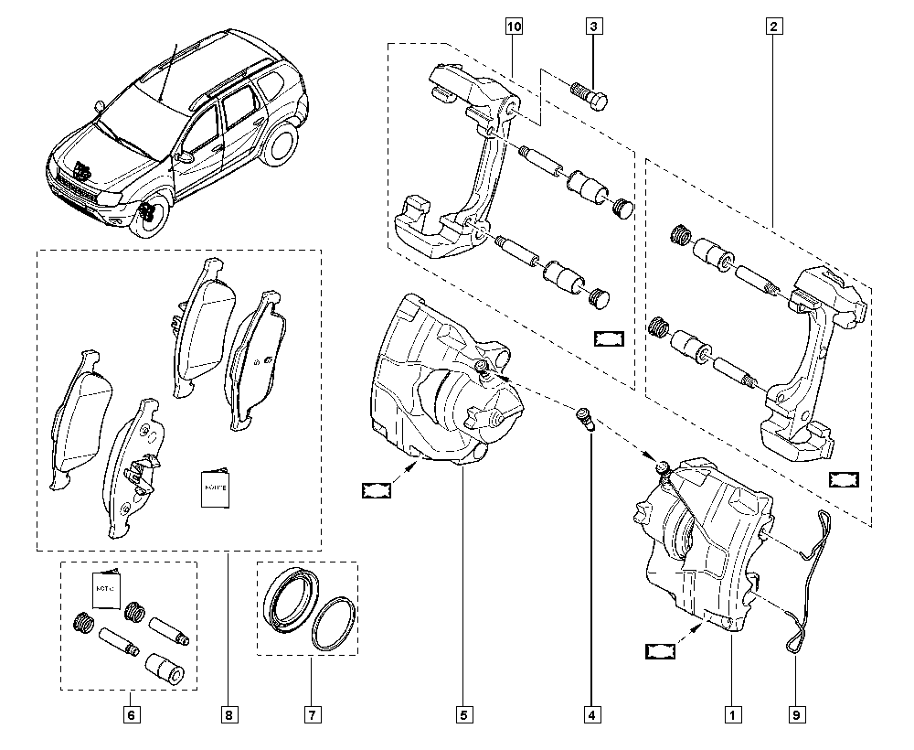 DACIA 410600379R - Bremžu uzliku kompl., Disku bremzes ps1.lv