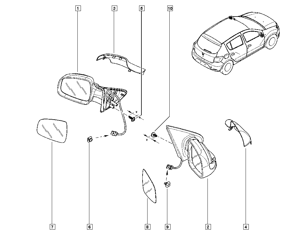 DACIA 963011787R - Ārējais atpakaļskata spogulis ps1.lv