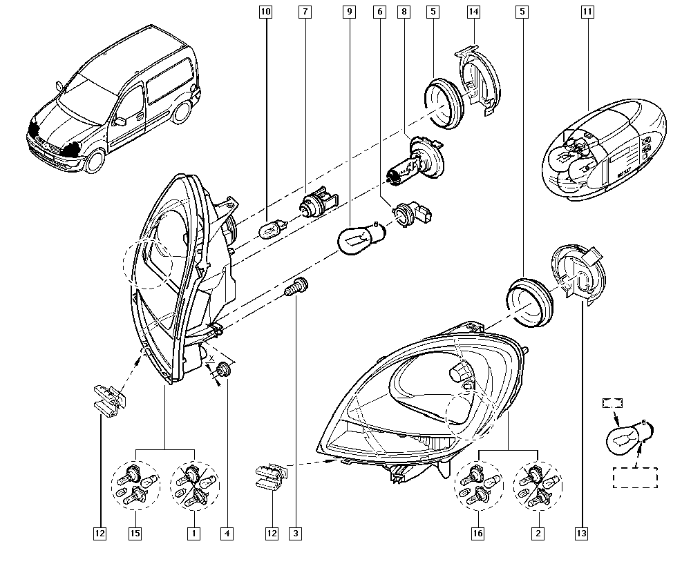 NISSAN 260603883R - LAMP-HALOGEN,LH ps1.lv