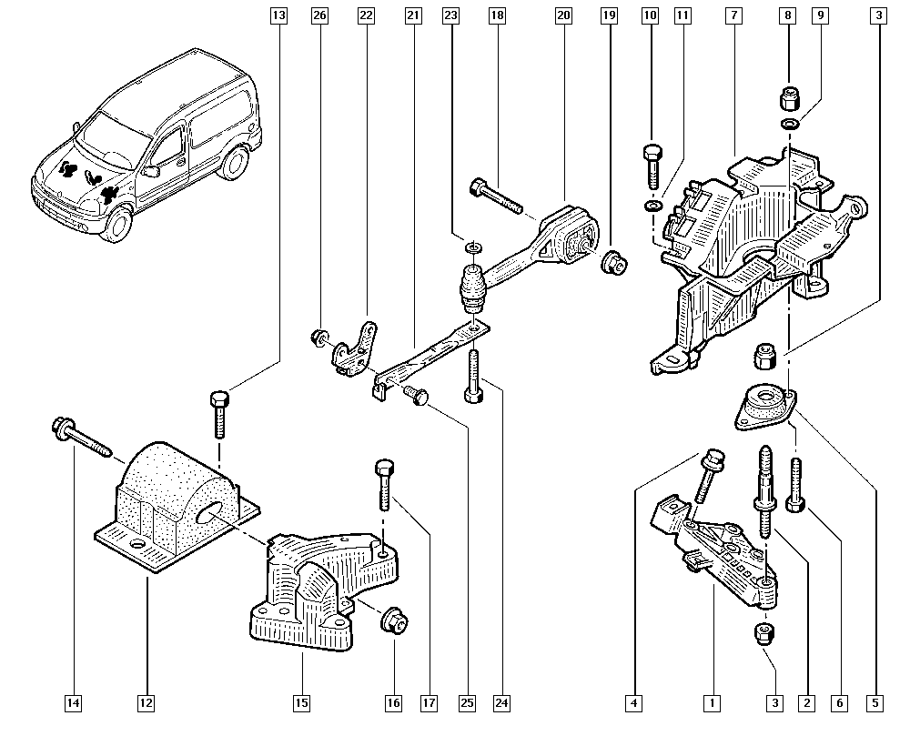 RENAULT TRUCKS 8200155207 - Piekare, Dzinējs ps1.lv