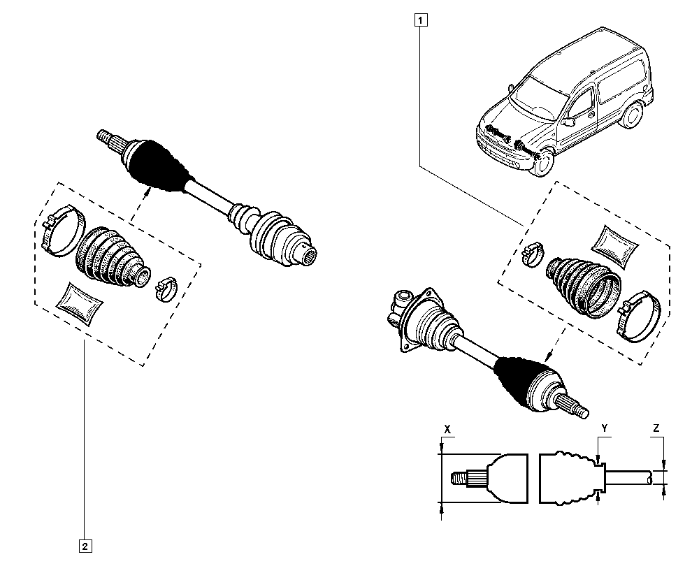 DACIA 7701 209 238 - Putekļusargs, Piedziņas vārpsta ps1.lv