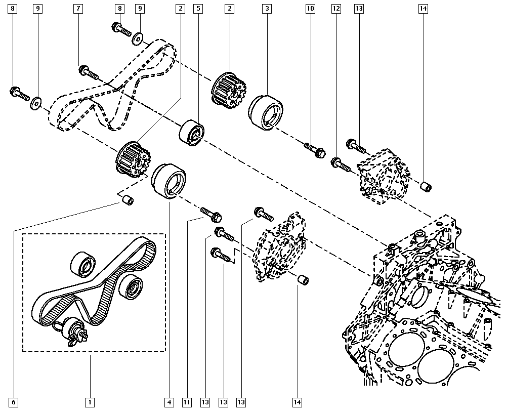 DACIA 77 01 063 970 - Parazīt / Vadrullītis, Zobsiksna ps1.lv