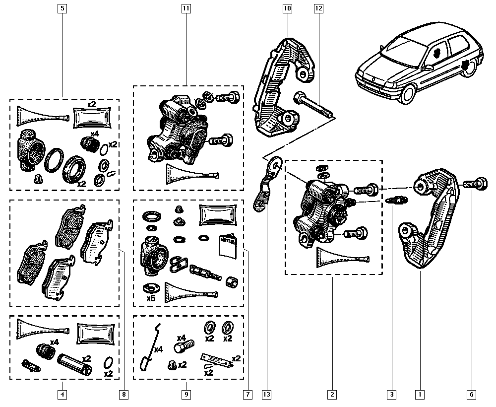 RENAULT TRUCKS 7701202144 - Remkomplekts, Bremžu suports ps1.lv