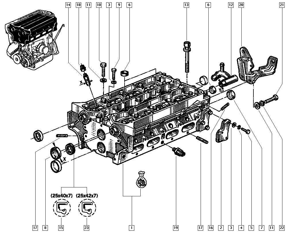 RENAULT 7700853324 - Cilindru galvas skrūvju komplekts ps1.lv