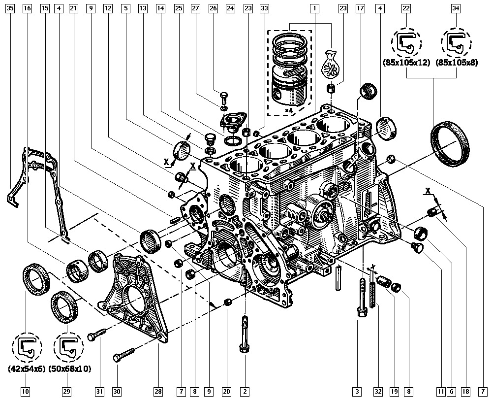 DACIA 135109470R - Vārpstas blīvgredzens, Kloķvārpsta ps1.lv