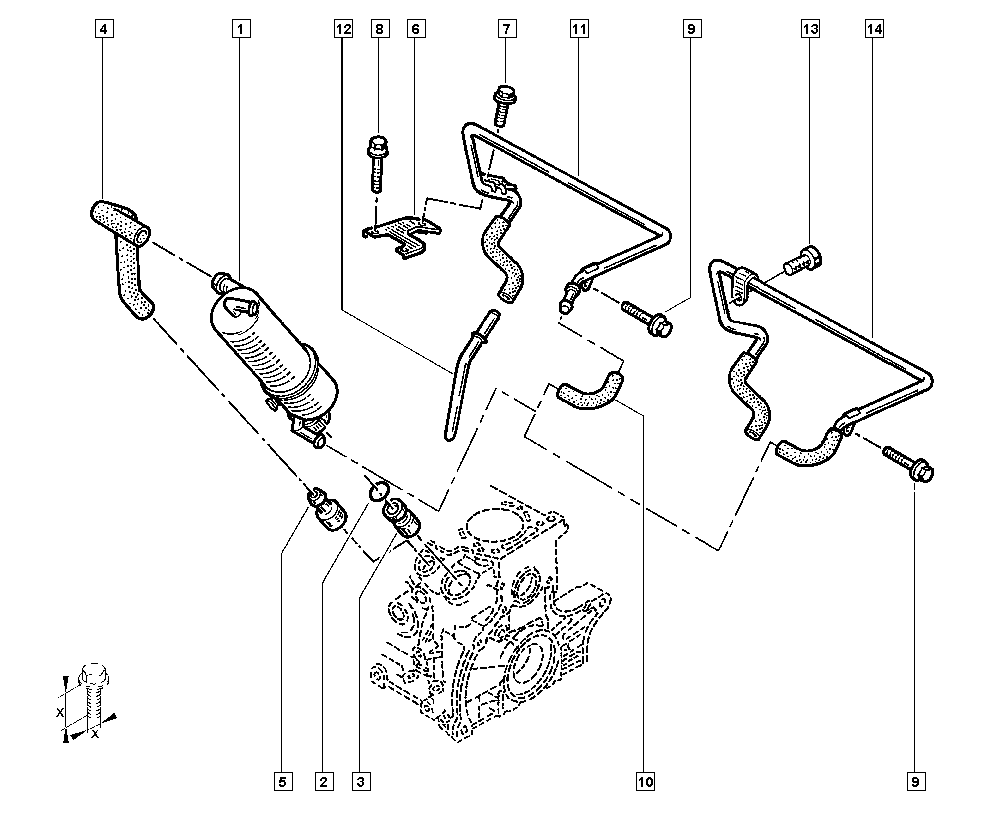 NISSAN 82 00 083 403 - Eļļas atdalītājs, Kartera ventilācija ps1.lv