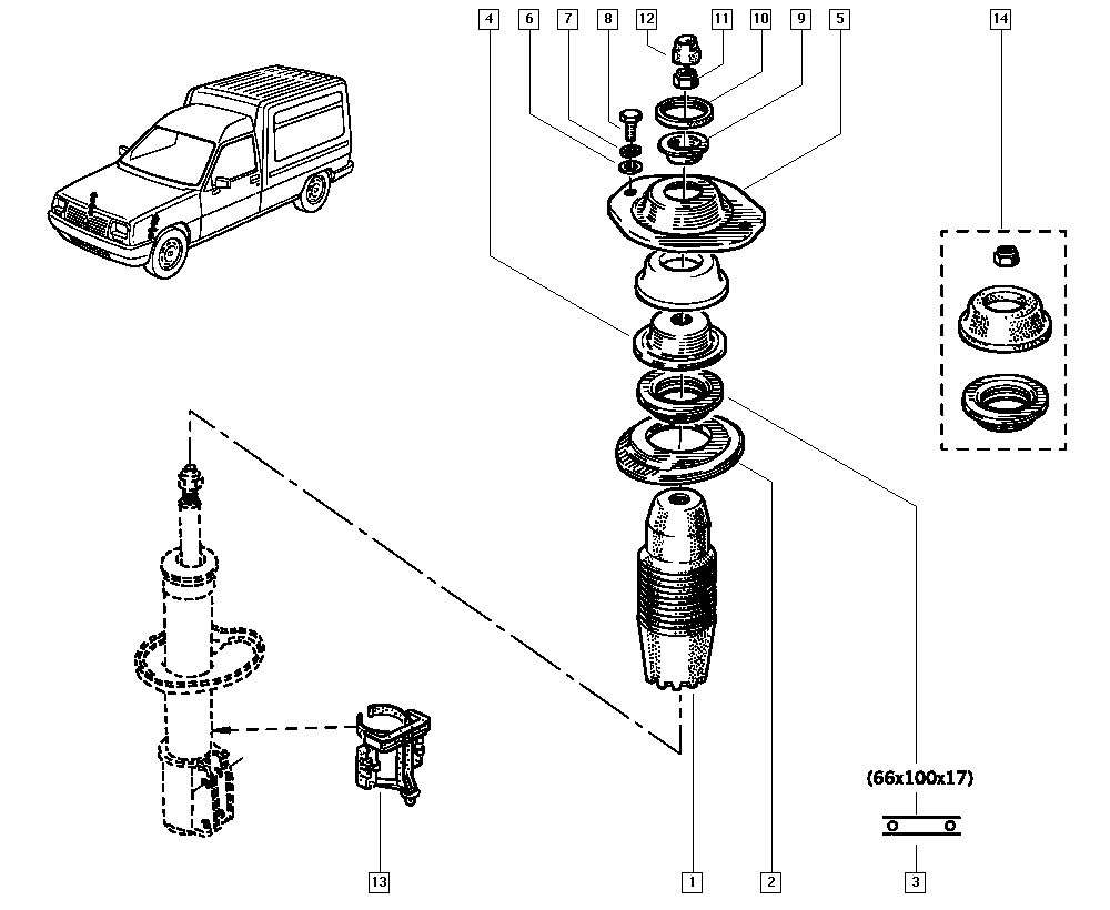 RENAULT 77 00 308 789 - Amortizatora statnes balsts ps1.lv