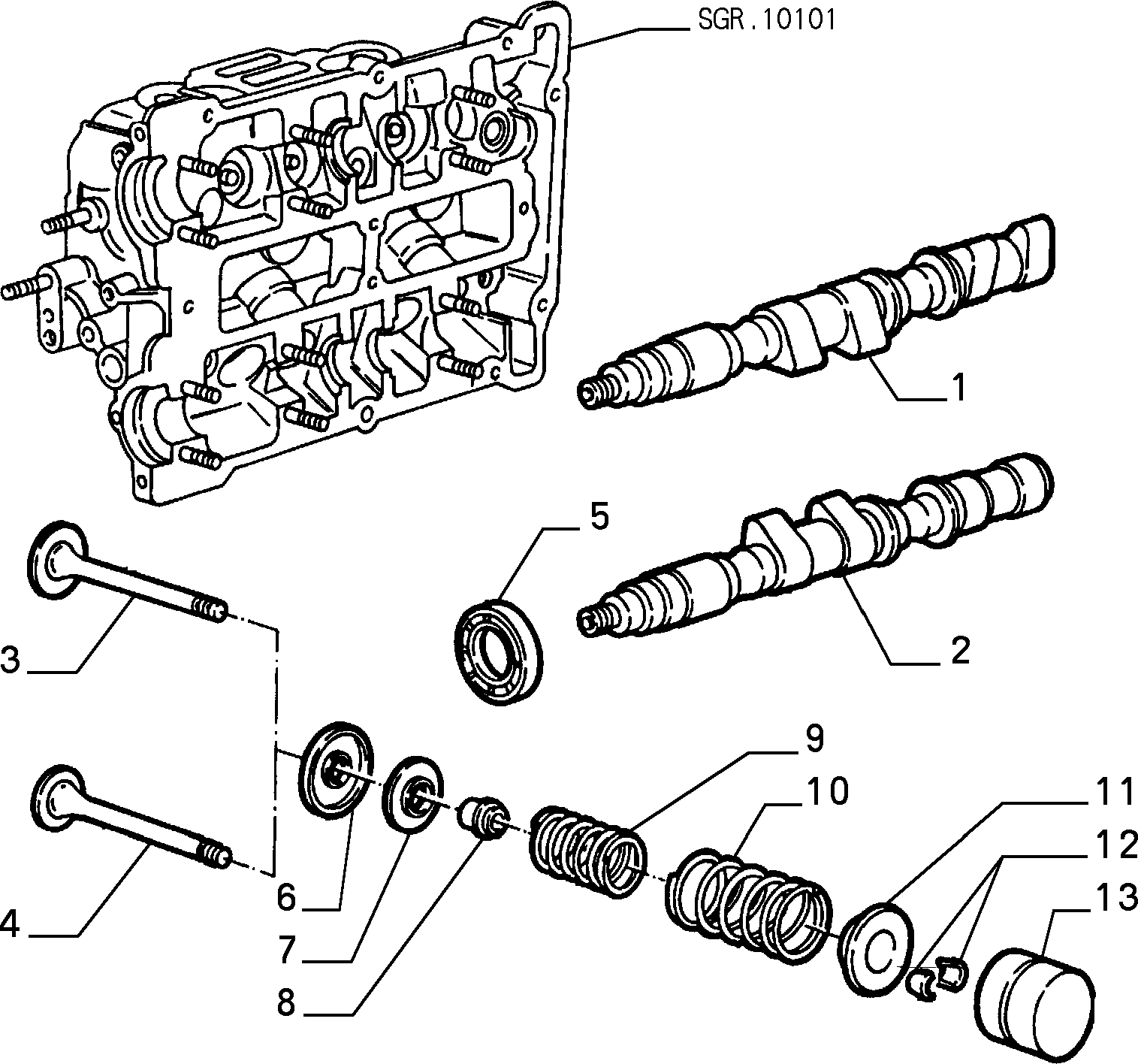 Lancia 60548495 - Blīvju komplekts, Vārsta kāts ps1.lv