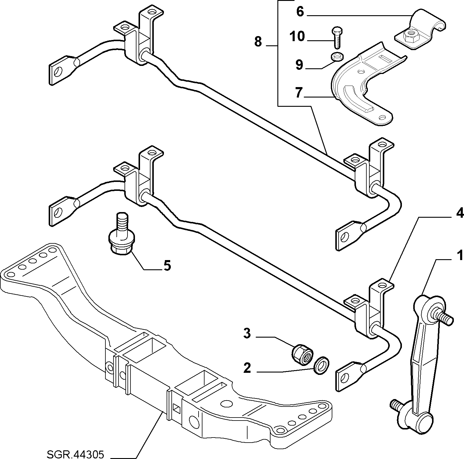 Lancia 46555183 - Bukse, Stabilizators ps1.lv