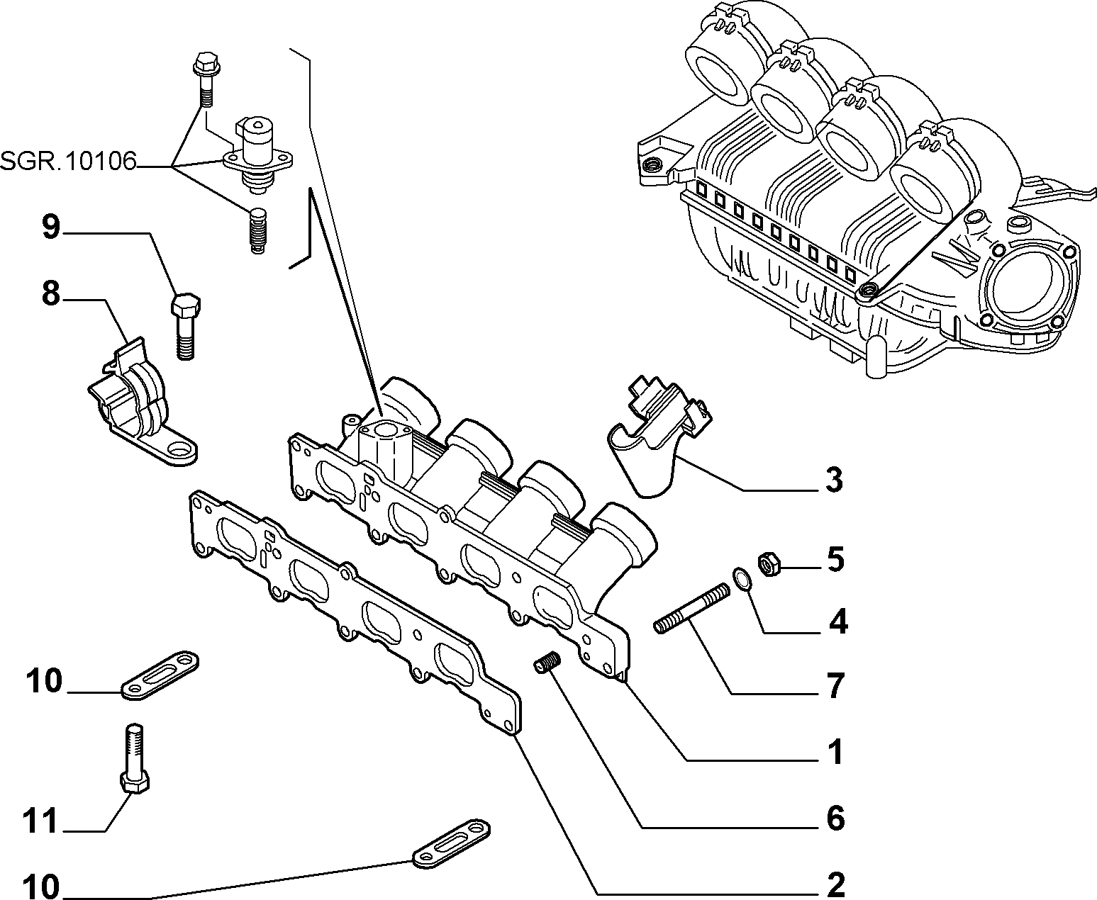 FIAT 60673137 - Blīve, Ieplūdes kolektors ps1.lv