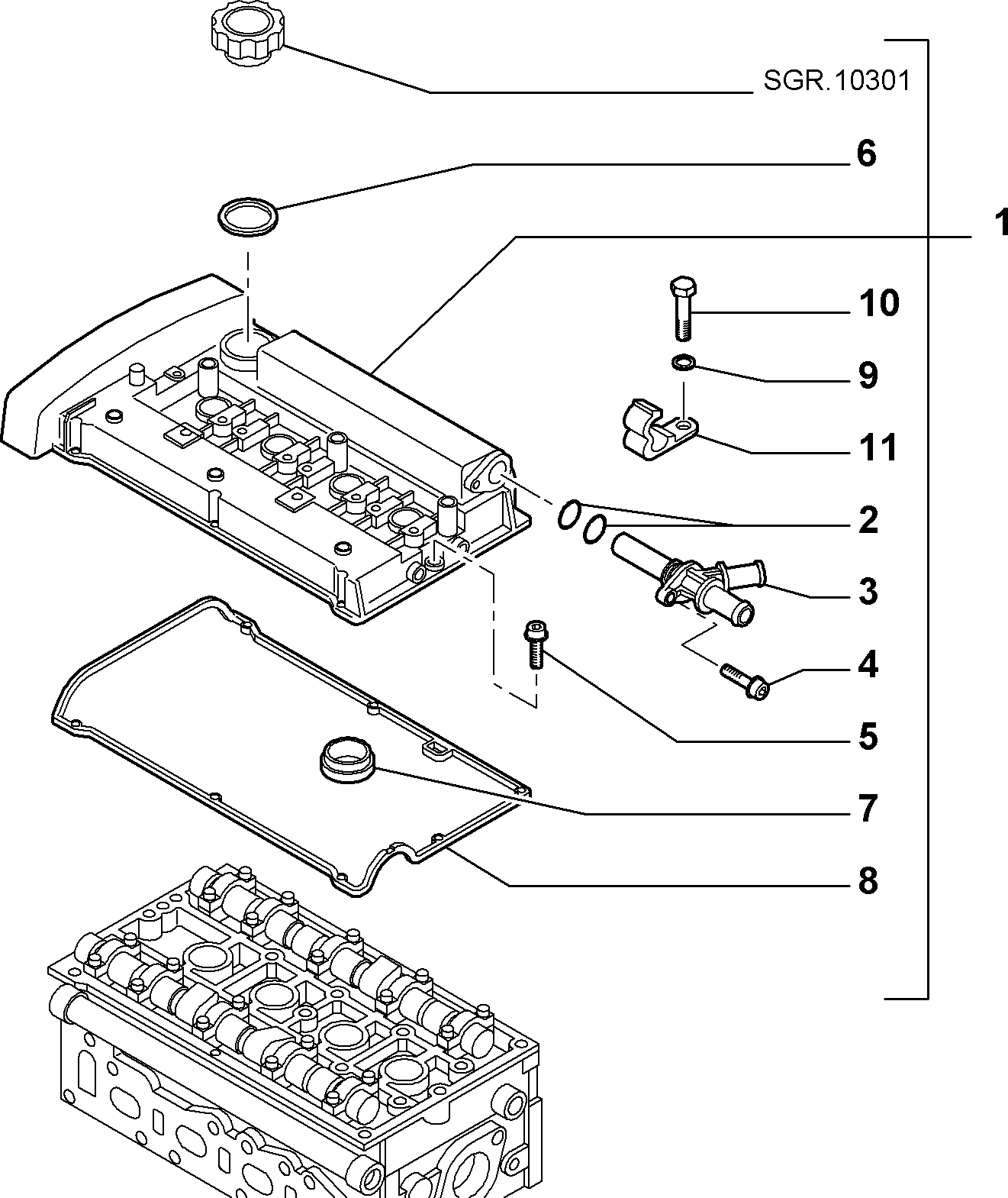 Alfa Romeo 55187339 - Blīvju komplekts, Motora bloka galvas vāks ps1.lv