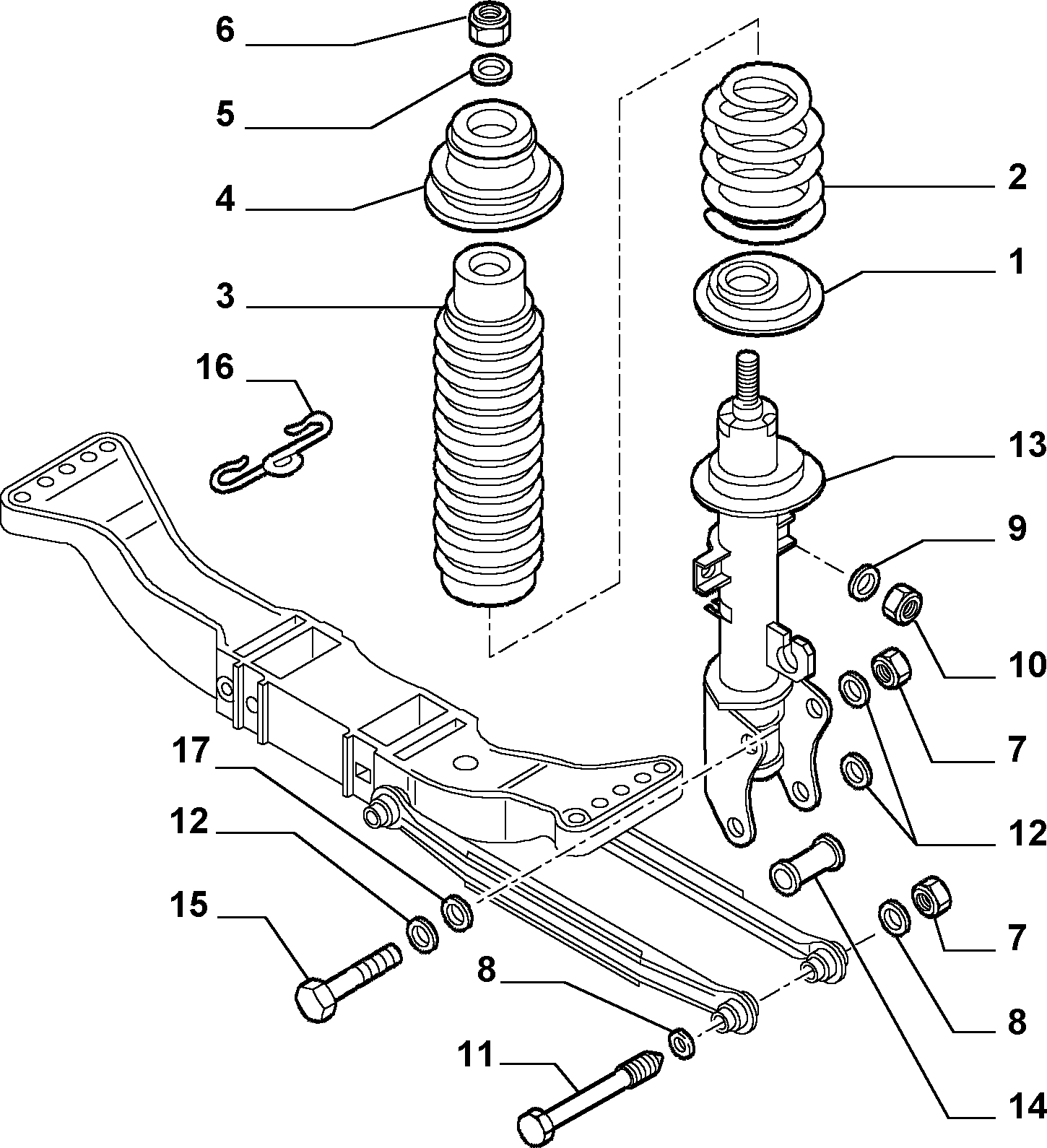 Alfa Romeo 60650550 - Putekļu aizsargkomplekts, Amortizators ps1.lv