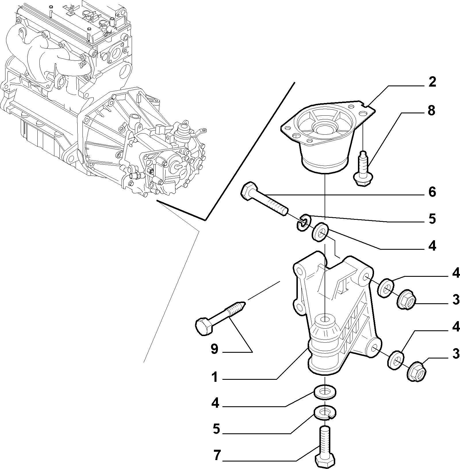 ALFA 46781213 - Piekare, Dzinējs ps1.lv