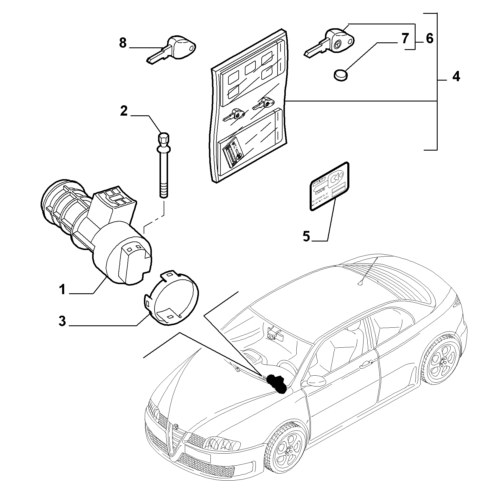 FIAT 46819068 - Aizdedzes slēdzis ps1.lv