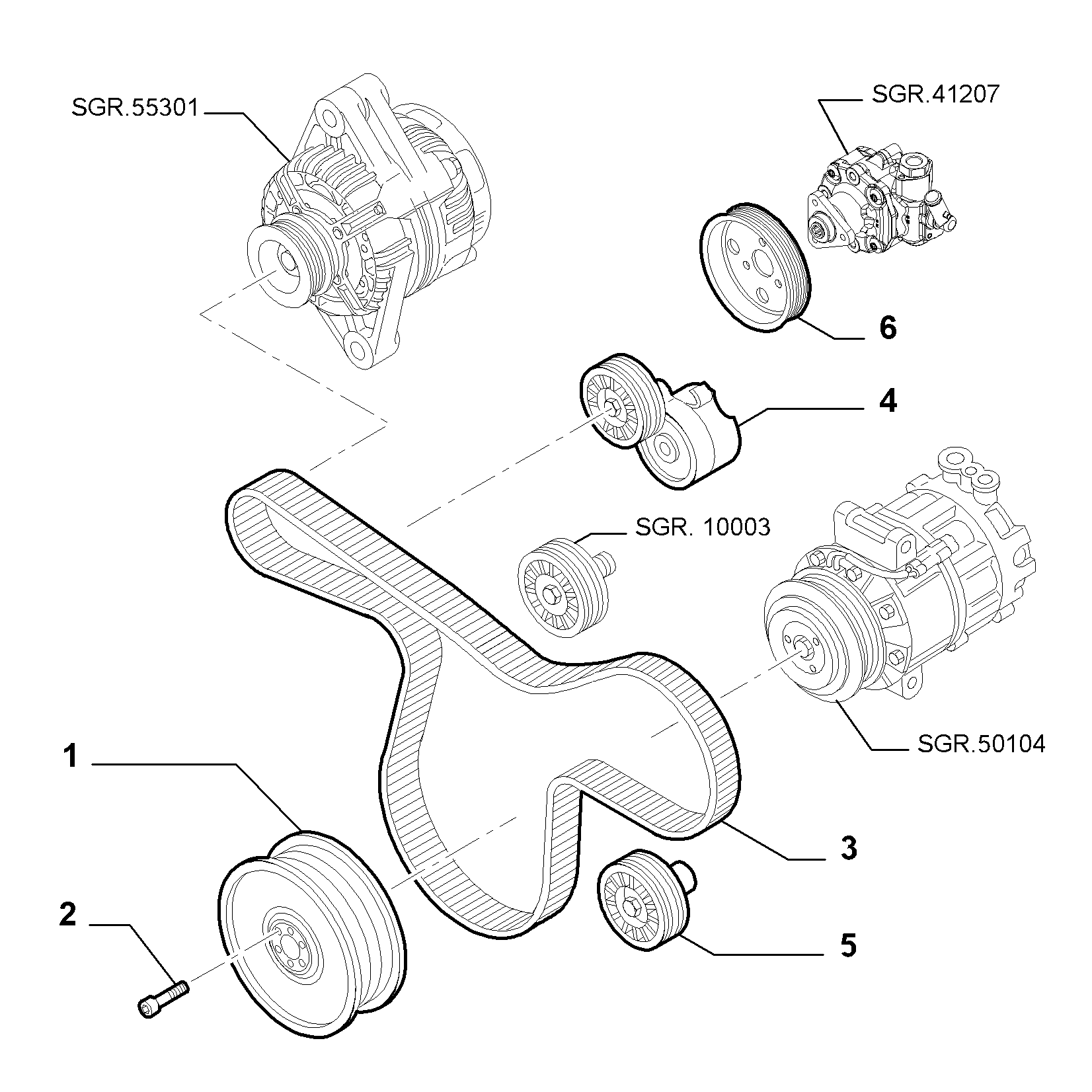 Alfarome/Fiat/Lanci 51776566 - Parazīt / Vadrullītis, Ķīļrievu siksna ps1.lv