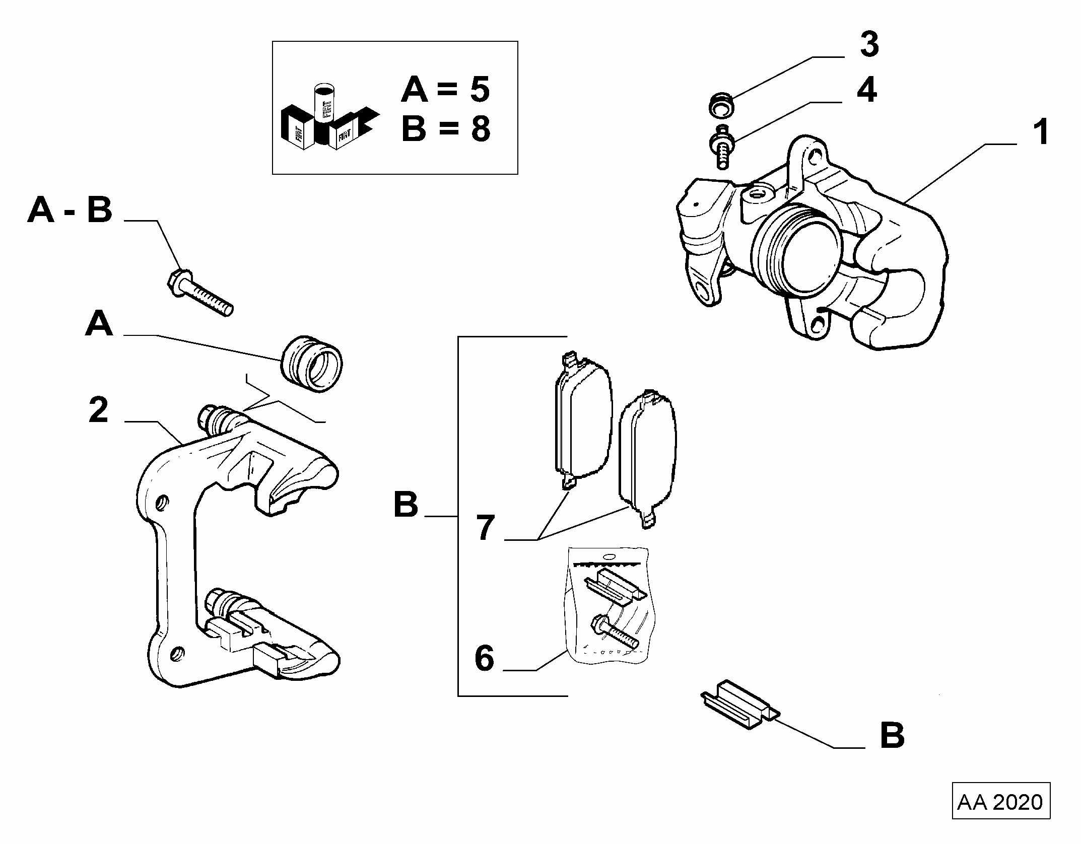 FIAT / LANCIA 77363648 - Remkomplekts, Bremžu suports ps1.lv