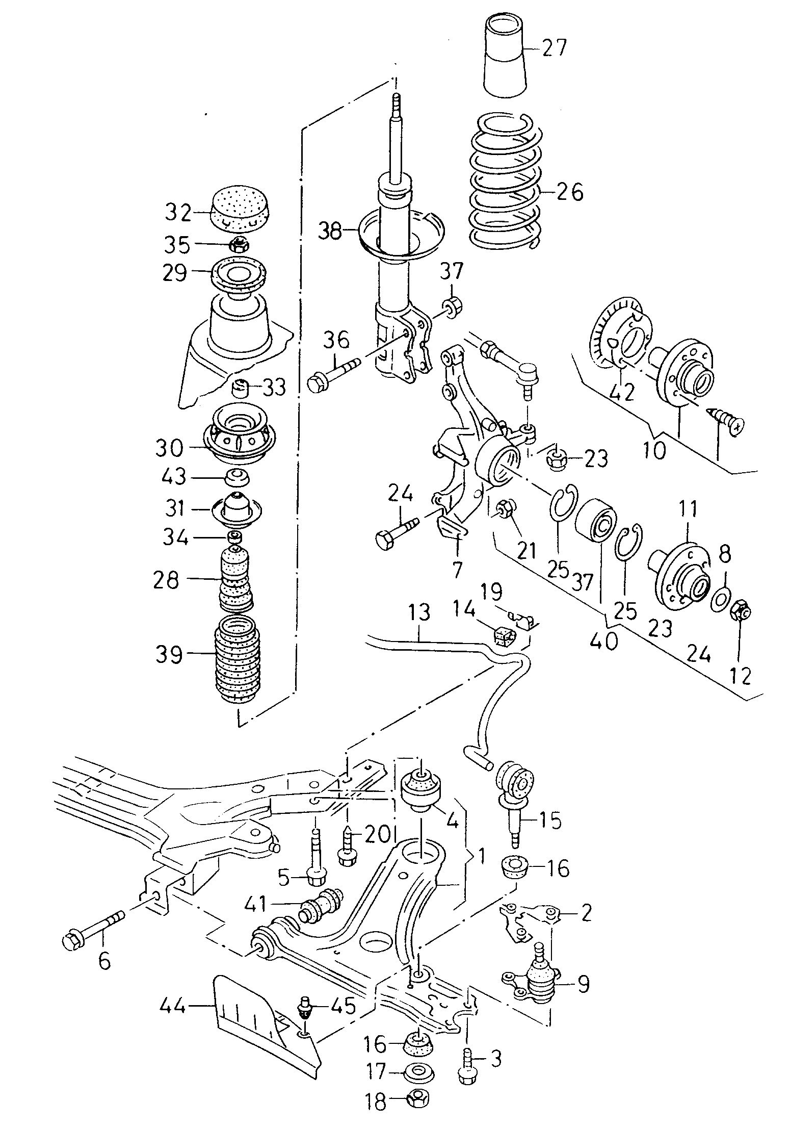 VW (FAW) 191 411 315 A - Stiepnis / Atsaite, Stabilizators ps1.lv