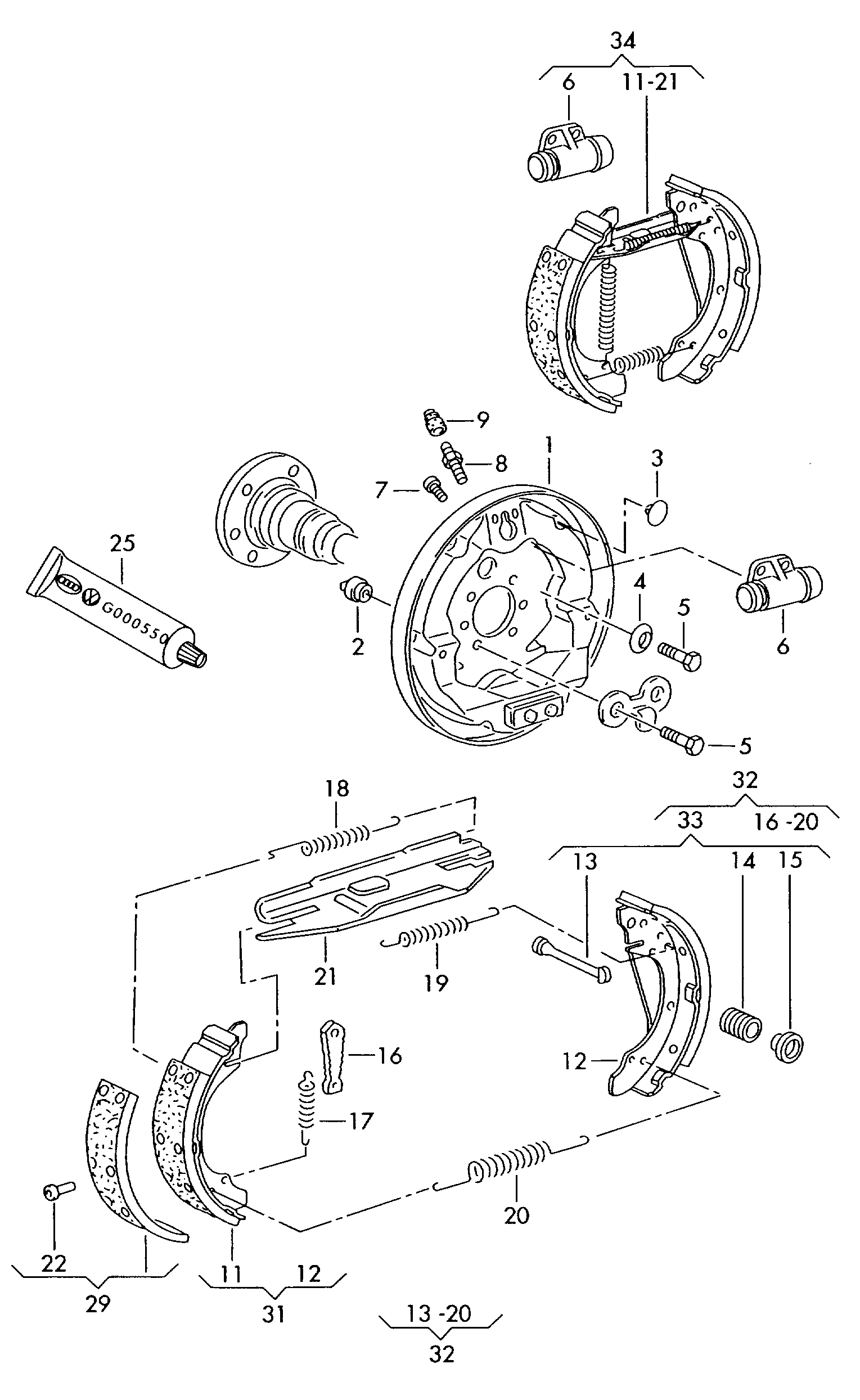 AUDI 1H0 698 545 A - Piederumu komplekts, Bremžu loki ps1.lv