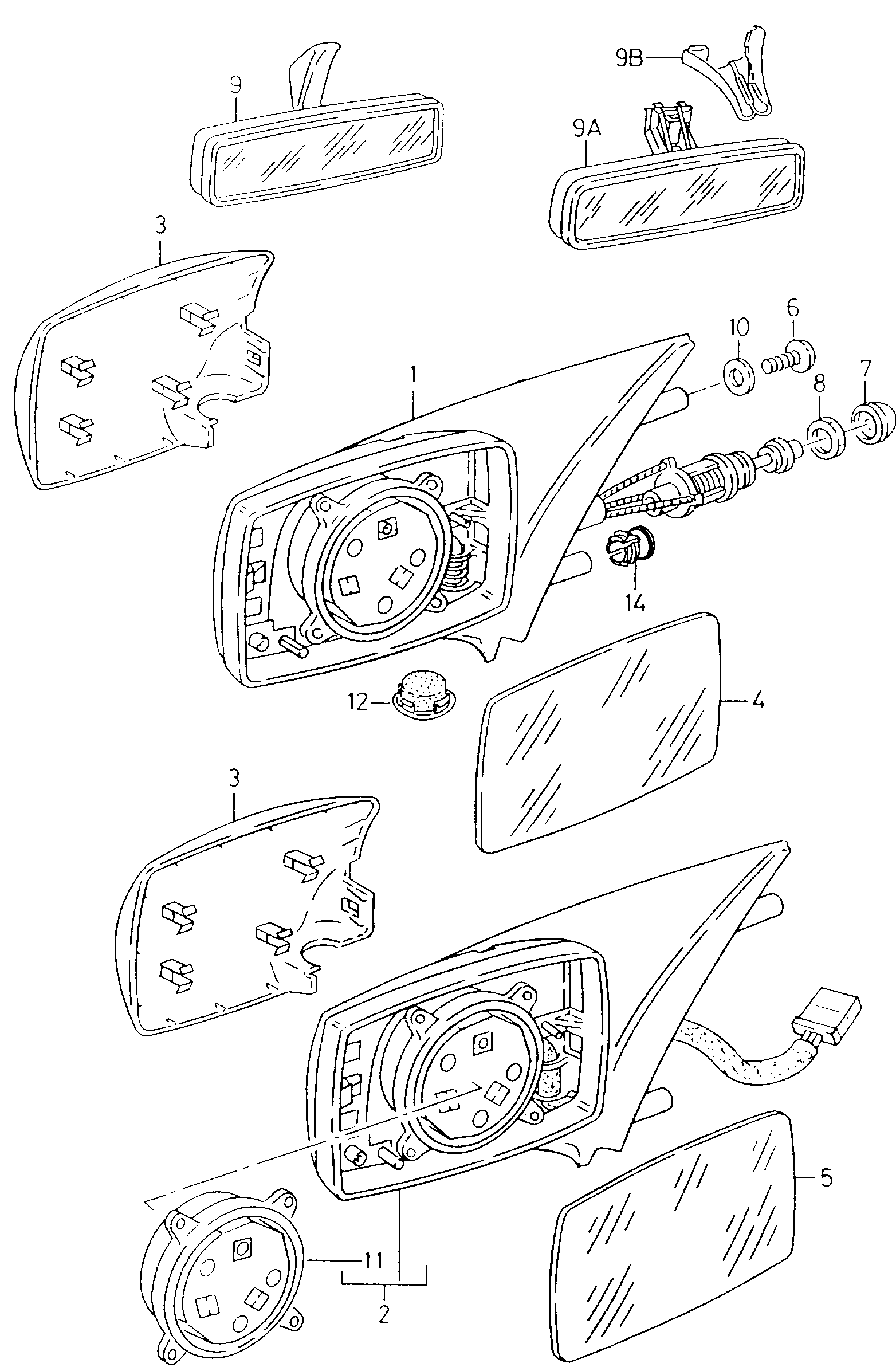 VAG 6K1857521N - Spoguļstikls, Ārējais atpakaļskata spogulis ps1.lv