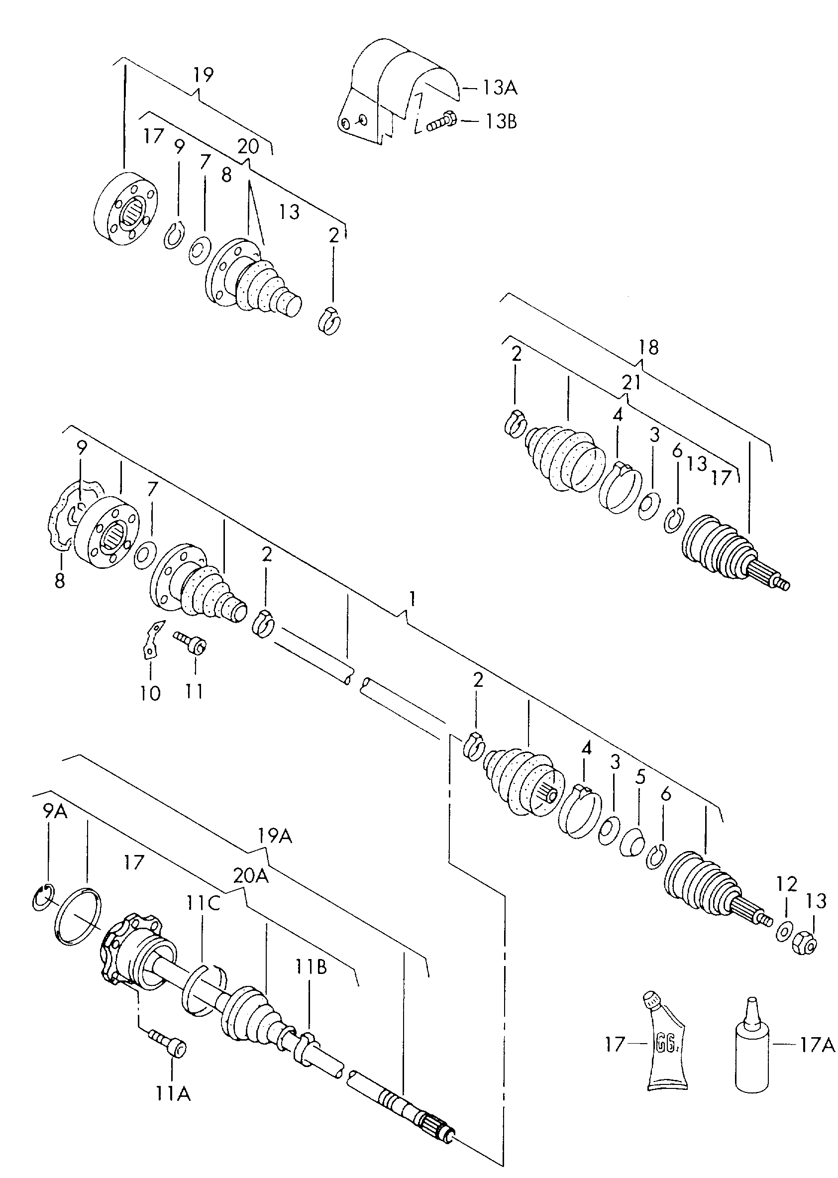 Skoda 1H0498340 X - Šarnīru komplekts, Piedziņas vārpsta ps1.lv