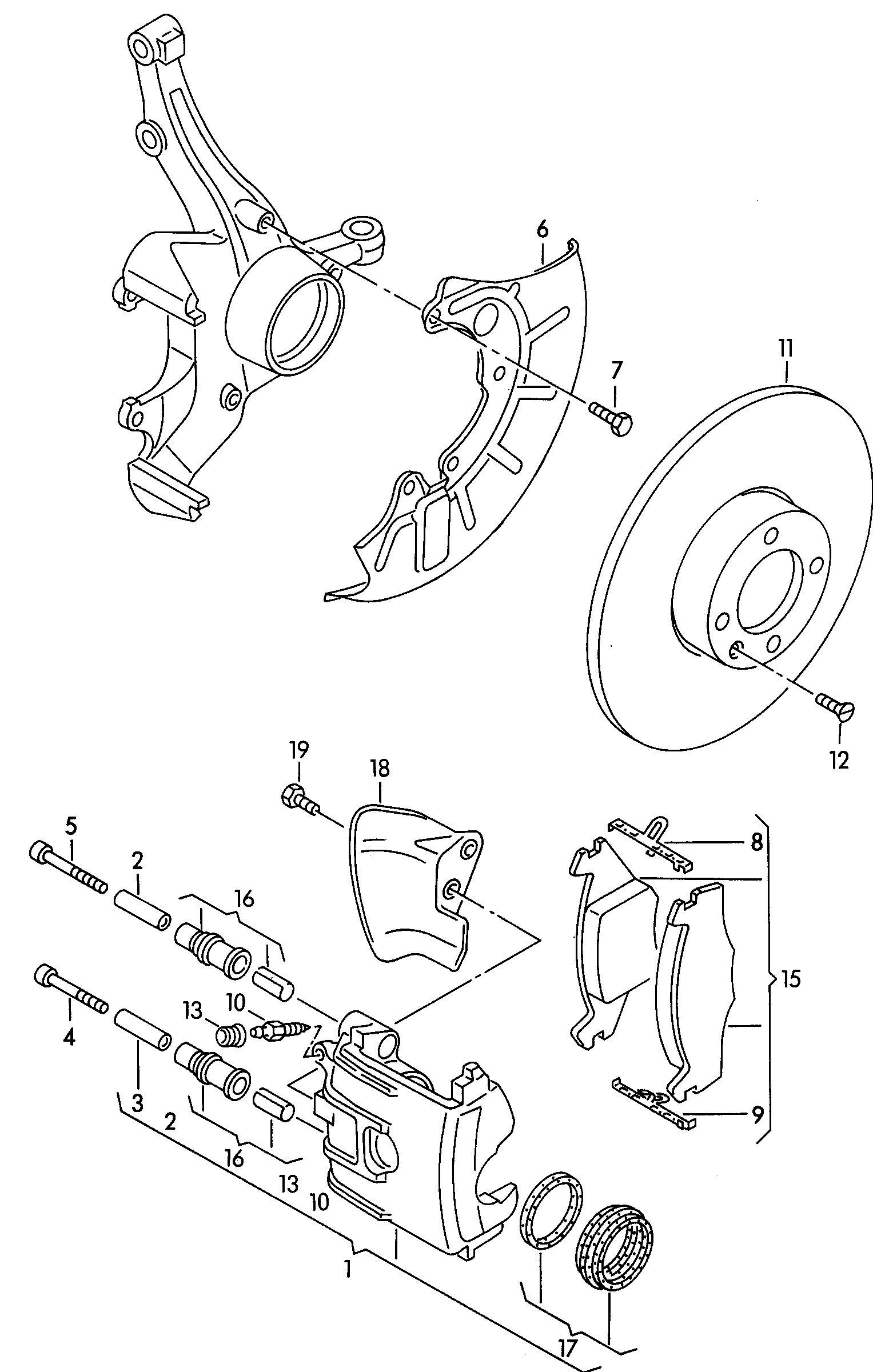 AUDI 1H0698151A - Bremžu uzliku kompl., Disku bremzes ps1.lv