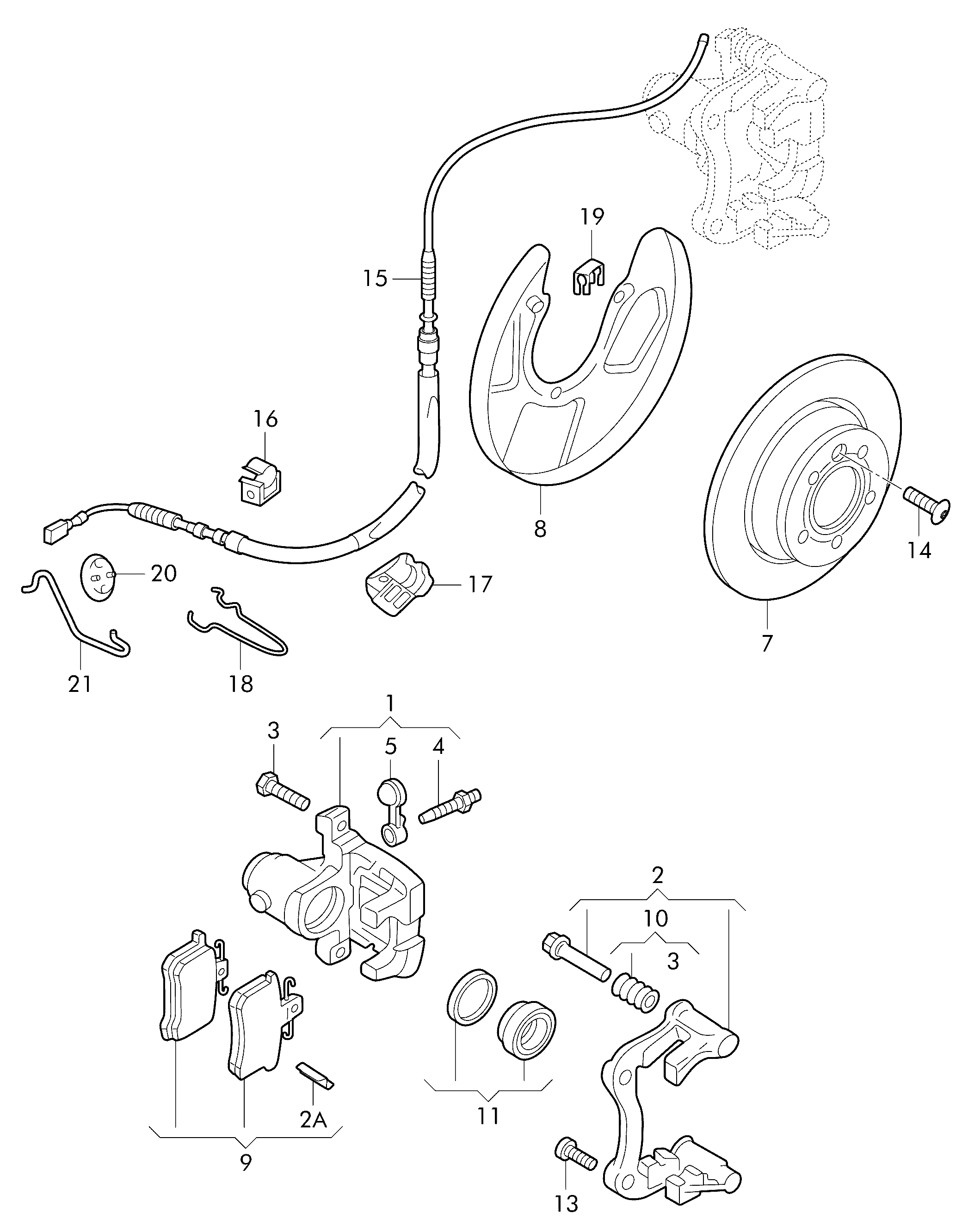 Skoda 8E0698470B - Virzītājčaulu komplekts, Bremžu suports ps1.lv