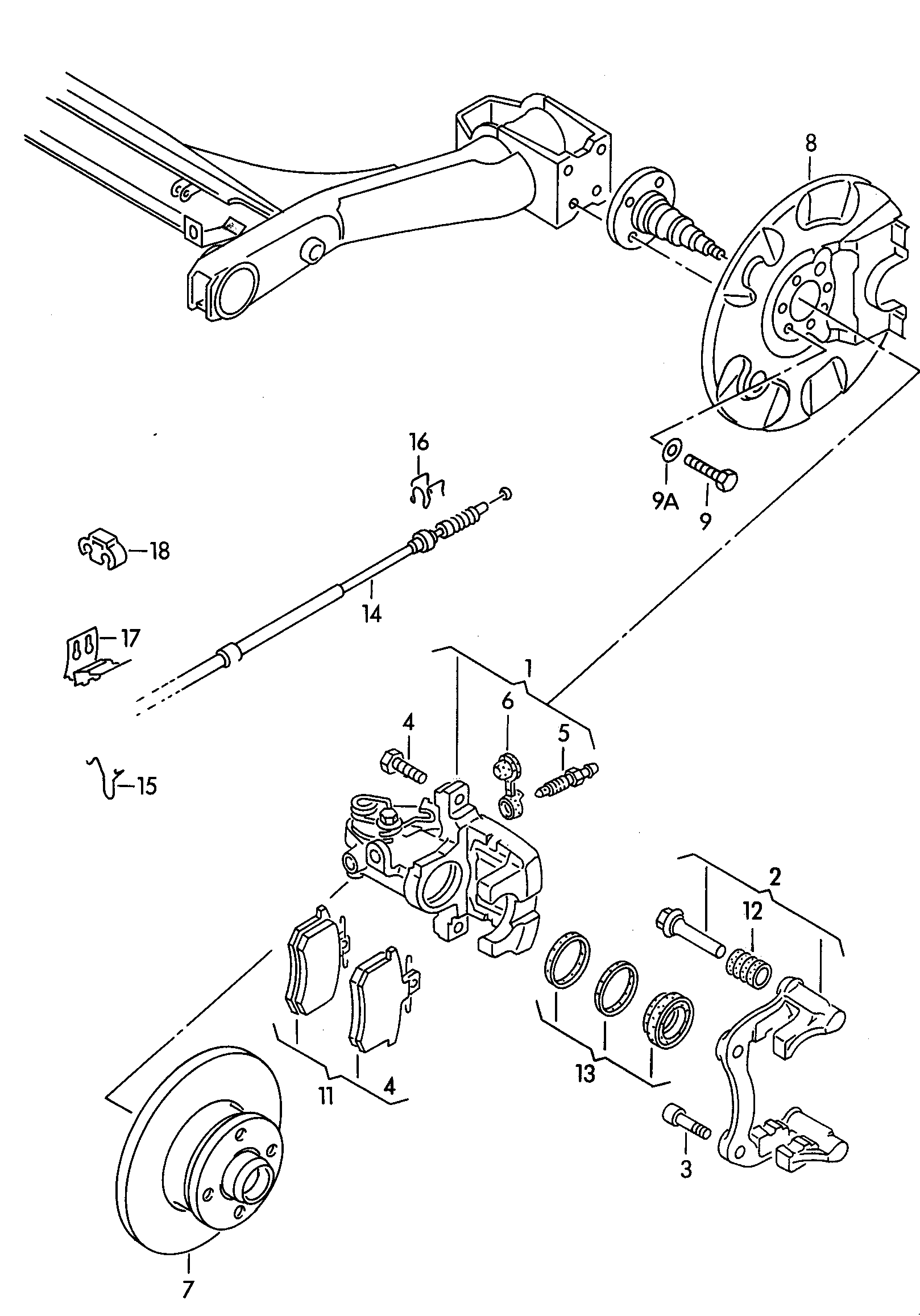 VAG 6K0 609 721 F - Trose, Stāvbremžu sistēma ps1.lv