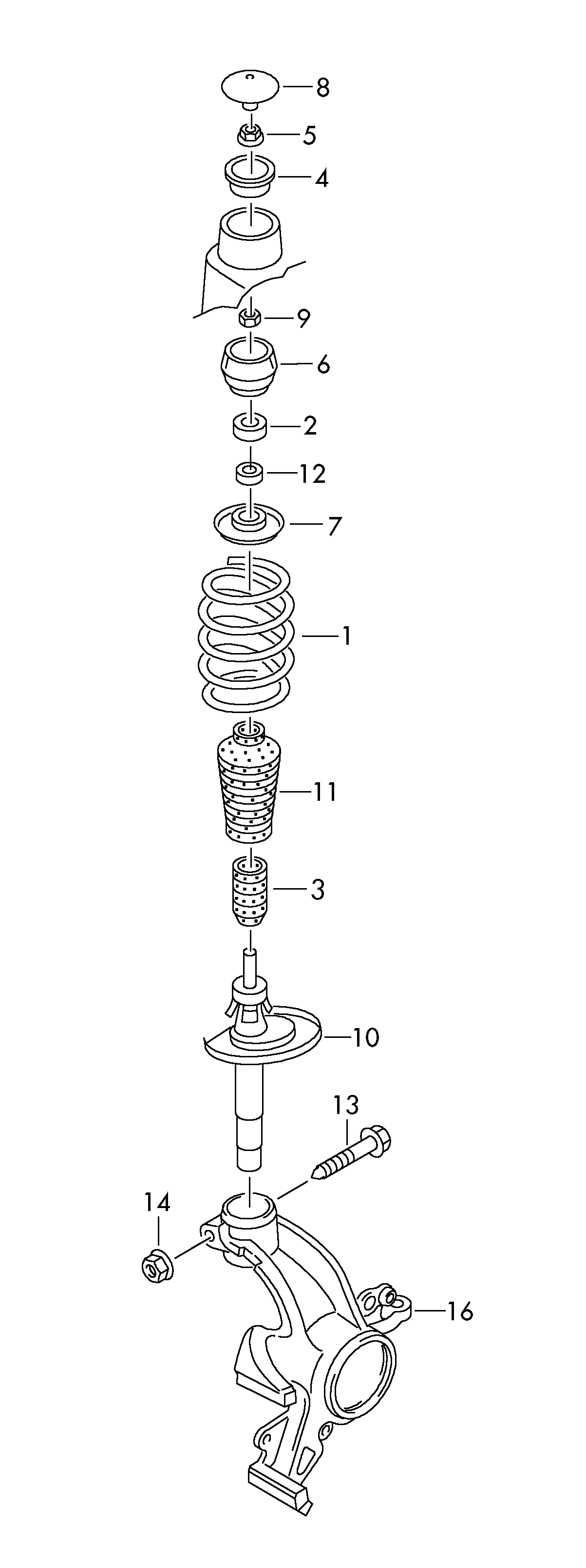 VW 1J0 412 303 - Gājiena ierobežotājs, Atsperojums ps1.lv