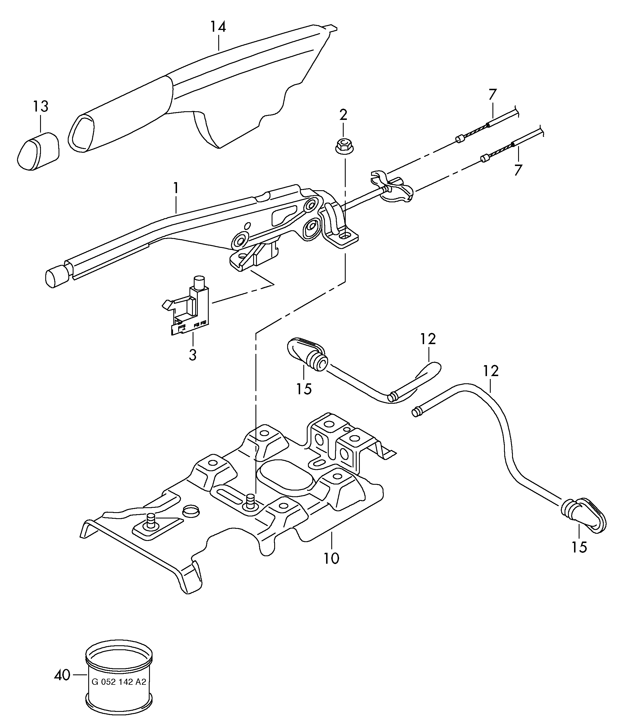 Seat 6R0711952 - Trose, Stāvbremžu sistēma ps1.lv